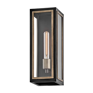 Shaw 1 lt Wall Lantern - Black with Burnished Bronze Accents 2