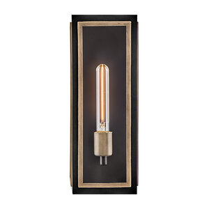 Shaw 1 lt Wall Lantern - Black with Burnished Bronze Accents 4