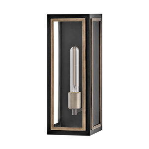Shaw 1 lt Wall Lantern - Black with Burnished Bronze Accents 8