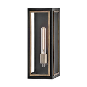 Shaw 1 lt Wall Lantern - Black with Burnished Bronze Accents 1