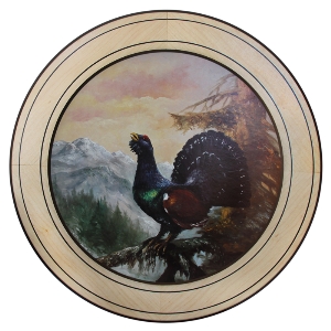 Ehrenscheibe Auerhahn im Wechselrahmen 50cm