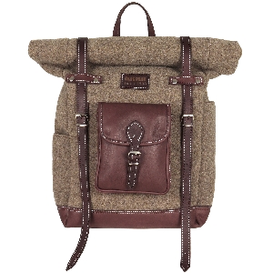 AKAH Rolltop-Rucksack aus Wollfilz und Olivenleder 1