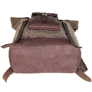 AKAH Rolltop-Rucksack aus Wollfilz und Olivenleder 7