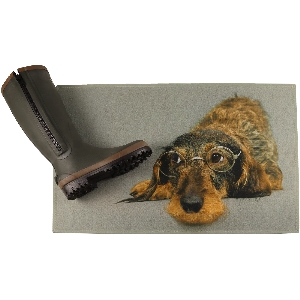 Dachshund doormat with glasses 2