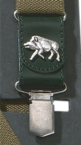Hosenträger mit Leder Sau 2
