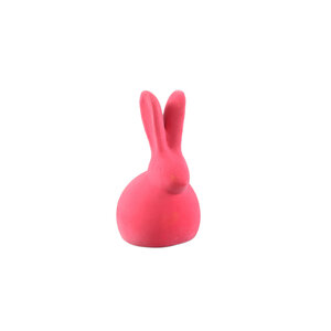 Iagan pink flocked terracotta-colored sitting rabbit S 1