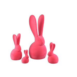 Iagan Pink flocking terracotta sitting rabbit XL 3