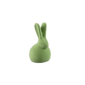 Iagan Grüner Flockstoff Terrakotta Hase sitzend S