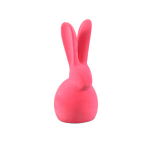 Iagan pink fluffy terracotta-colored rabbit sitting L