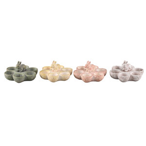 Lelu egg holder made of white cement with rabbit 2