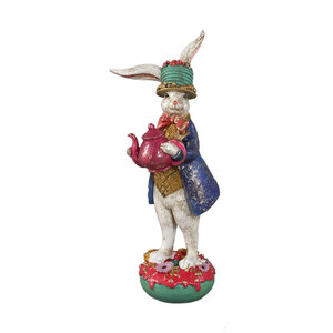 Jardon colorful poly statue rabbit with pot 1
