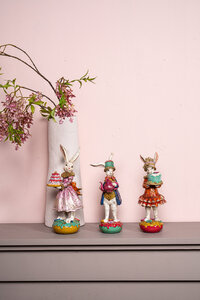 Jardon colorful poly statue rabbit with pot 2