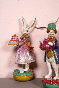 Jardon colorful poly statue rabbit with pot 3