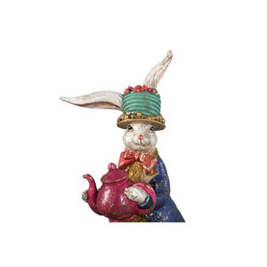 Jardon colorful poly statue rabbit with pot 4