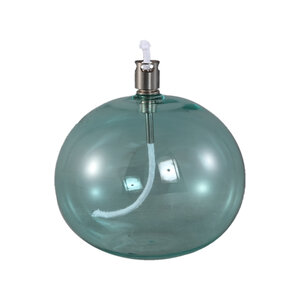 Adilia teal glass oil lamp round L 1