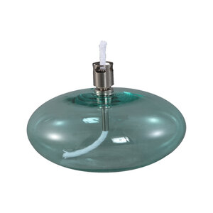 Adilia Teal glass oil lamp round low 1