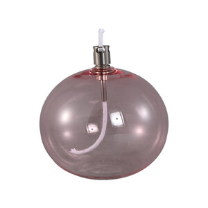 Adilia oil lamp round made of pink glass L 1