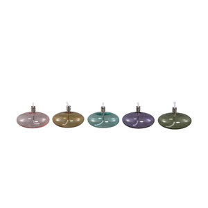 Adilia Moss Green Glass Oil Lamp round low 3