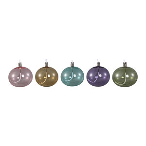 Adilia Moss Green Glass Oil Lamp Round L 2