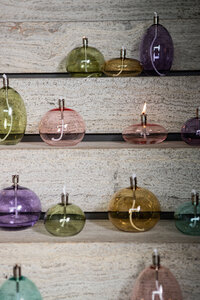 Adilia Moss Green Glass Oil Lamp Round L 7