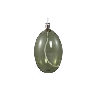 Adilia Moss Green Glass Oil Lamp round tall 1