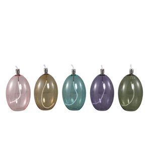 Adilia Moss Green Glass Oil Lamp round tall 3