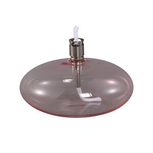 Adilia lampe à huile en verre rose clair ronde basse 1