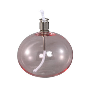 Adilia olielamp rond S van lichtroze glas 1