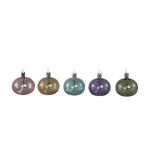 Adilia olielamp rond S van lichtroze glas 2