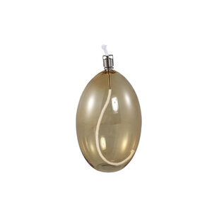 Adilia oil lamp round tall made of amber-colored glass 1