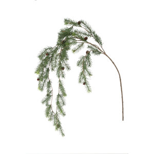 Twig Pflanze grüner Kiefernzweig zum Hängen mit Zapfen