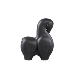 Honore Black ceramic horse figurine, head lowered 1