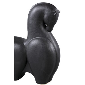 Honore Black ceramic horse figurine, head lowered 3