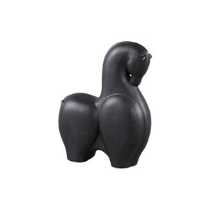 Honore Black ceramic horse figurine, head lowered 4