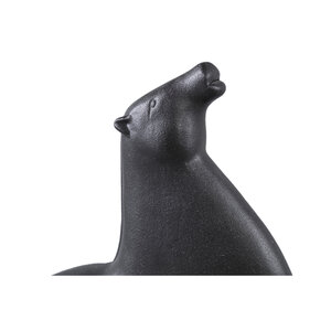 Honore Black Horse Ceramic Statue Head Up 3