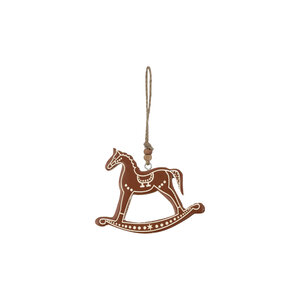 Emilanee horse pendant made of brown wood with enamel S