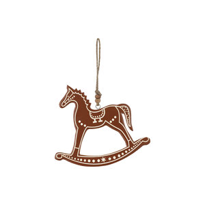 Emilanee horse hook made of brown wood with enamel L