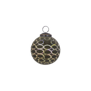 Jeyden Teal runde Glas-Kugel mit Flockmuster XS