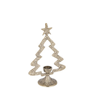 Yindee Ant Gold cast aluminum tree candle holder S 2