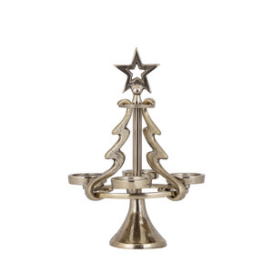 Glynn Ant Gold Aluminium candle holder tree-shaped S 1