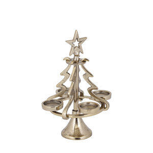 Glynn Ant Gold Aluminium candle holder tree-shaped S 2