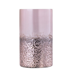 Suzal Pink Glass Storm Light Half Beads L 1