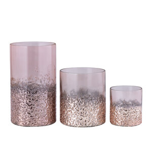 Suzal Pink Glass Storm Light Half Beads L 3