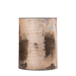 Somer Pink glazen stormlicht rond met gravure 5