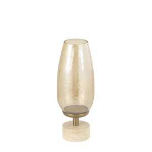 Sajeth Brass shiny glass hurricane lantern on base M 2
