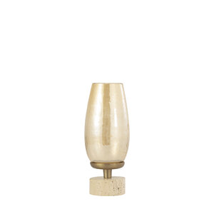 Sajeth Brass Chandelier Glass Hurricane Lamp on Base S 1