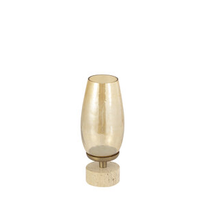 Sajeth Brass Chandelier Glass Hurricane Lamp on Base S 2