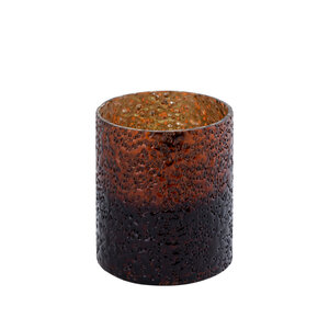 Saida Braunes Glas Sturmlampe mit Perlen und dunklem Boden S