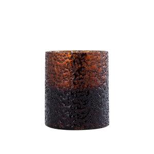 Saida Brown Glass Hurricane Lamp with Beads and Dark Base S 5