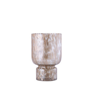 Rishi Clear Glass Storm Lamp pink dots round S 1